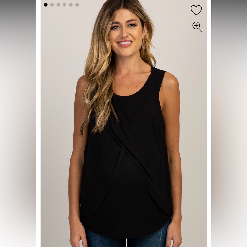 Pink blush black nursing tank top